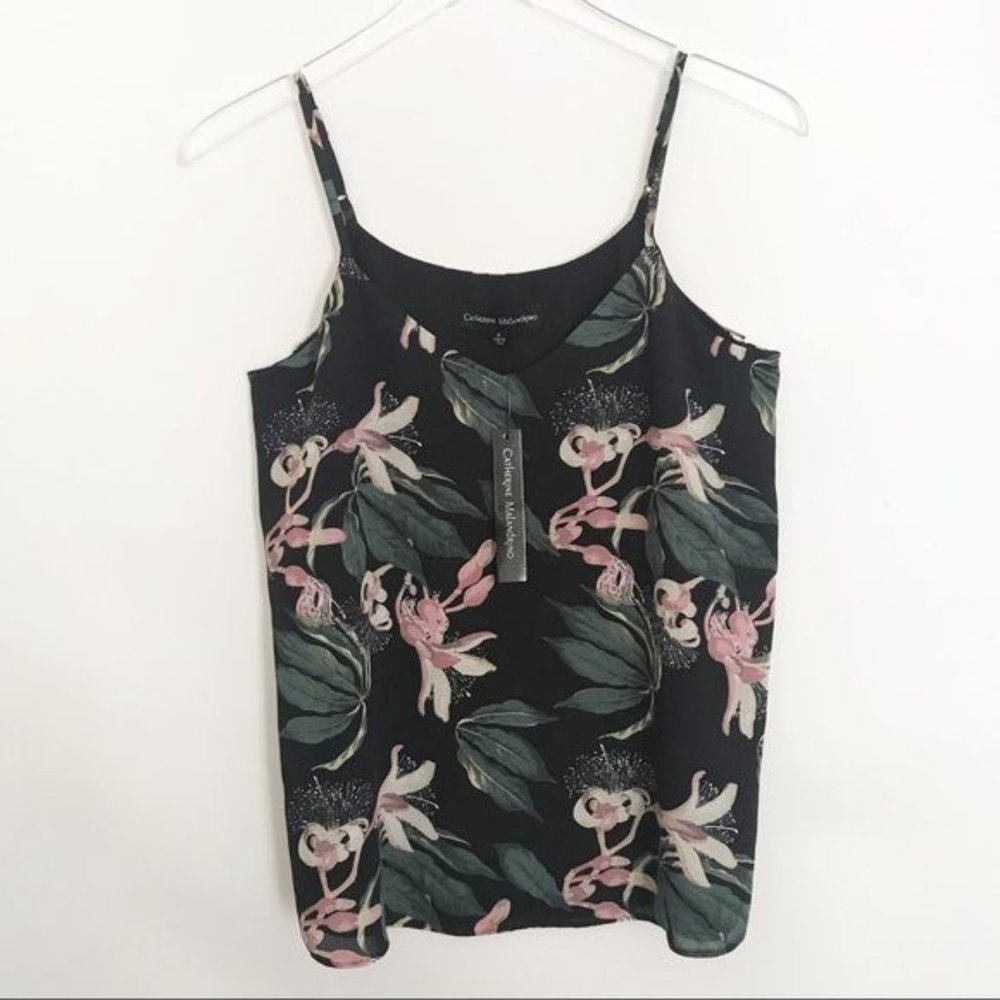 Catherine Malandrino Floral Cami Black XS